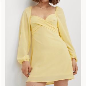 H&M Yellow Puff Sleeve Dress